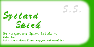 szilard spirk business card